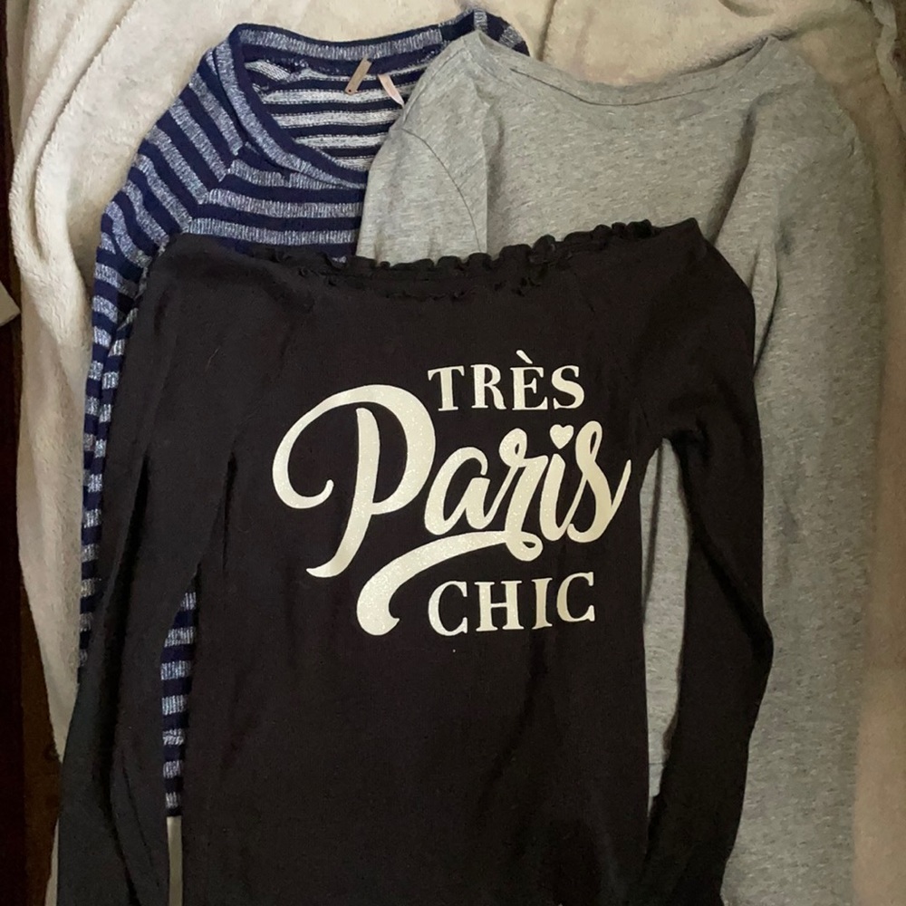 Lot of 3 Girls long sleeve tops